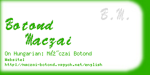 botond maczai business card